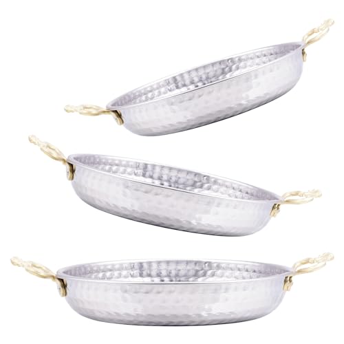 spar-home® 3er Set Pfannenset - Edelstahlpfanne Induktion Pfanne Edelstahl mit Kupfereffekt Induktionspfanne Pfanne Set Induktionsgeeignet Bratpfanne Servierpfanne (16 & 18 & 20 cm) von spar-home