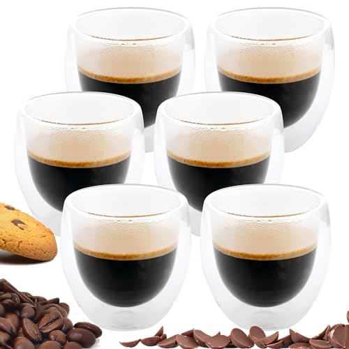 spar-home® Doppelwandige Kaffeegläser 250ml 2er Set – Latte Macchiato Gläser Espressotassen Tassen Dickwandig für Cappuchino Espresso Teegläser Thermogläser Glass Tasse (2, 250ml) von spar-home