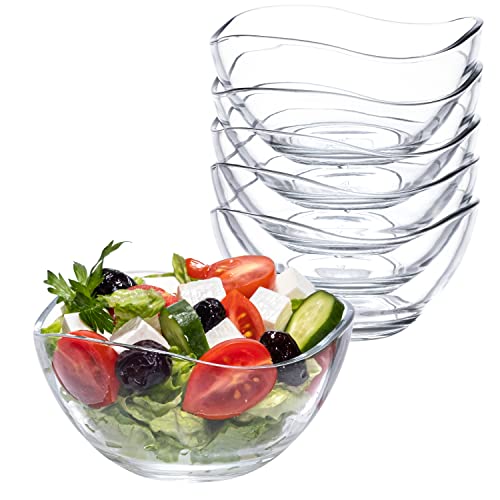 spar-home Dessertgläser Set - 6er Müslischalen Glas 310 ml Glasschüssel Snackschale Müslischale Salatschüssel Dessertschalen Servierschalen Eisschalen Glasschale Gläser für Dessert (6er) von spar-home