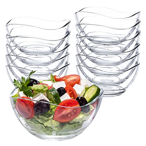 spar-home Dessertgläser Set - 12er Müslischalen Glas 215 ml Glasschüssel Snackschale Müslischale Salatschüssel Dessertschalen Servierschalen Eisschalen Glasschale Gläser für Dessert (12er) von spar-home