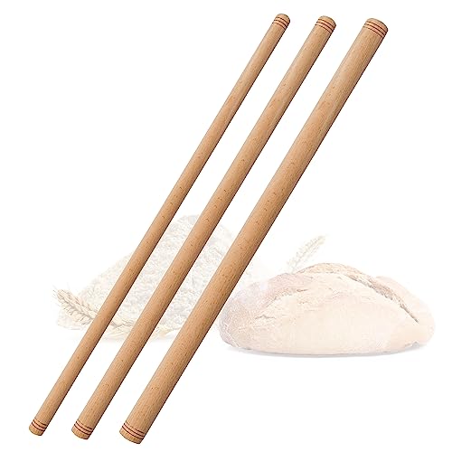spar-home Türkisches Nudelholz - Traditionelle Teigroller aus Buchenholz Handgemachte Teigrolle aus Holz Oklava (3er_80cm) von spar-home