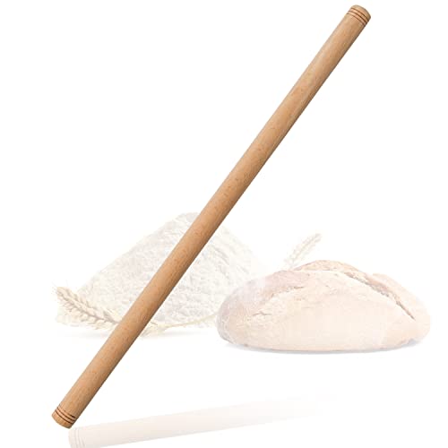 spar-home Türkisches Nudelholz - Traditionelle Teigroller aus Buchenholz Handgemachte Teigrolle aus Holz Oklava (50x1.5cm) von spar-home