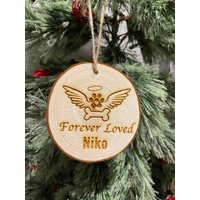 Holzscheibe, Individuelle Gravur, Ihr Haustiername Auf Ein Ornament Graviert, Forever Loved Haustier Erinnerung von sparkettedesigns