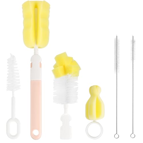 Flaschenbürste Schwamm Baby, Silikon Flaschenbürste Flaschenreiniger Bürste Babyflaschen Bürste Flaschen Baby Bottle Brush Flaschenschwamm von sparkleing