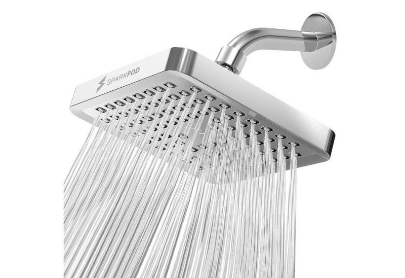 sparkpod Regenduschkopf XXL Regenduschkopf Hochdruck – Luxus Wellness-Dusche für Zuhause, (Regenduschkopf mit Universalanschluss und Hochdruck-Wasserfluss, 5-tlg., Duschkopf mit Anti-Kalk-Düsen, wassersparend und leicht zu reinigen), Regenduschkopf mit 90 Silikondüsen für intensives Duscherlebnis von sparkpod