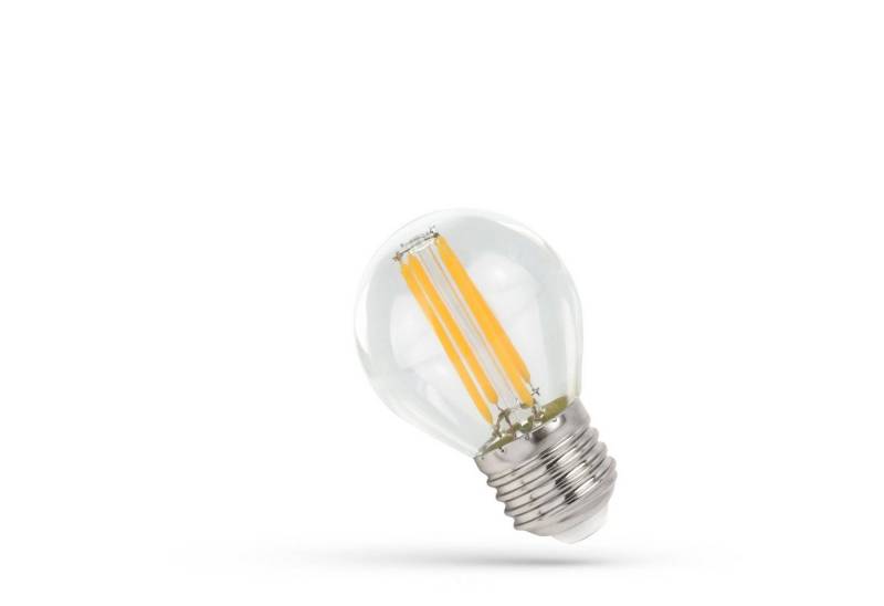 Spectrum LED-Leuchtmittel LED E27 G45 Filament Klar 4W = 41W Tropfen 500lm 360° Warmweiß 2700K, E27, Warmweiß, Glühfaden von Spectrum