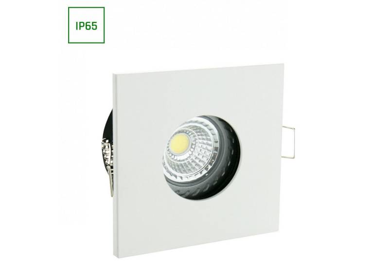 spectrum LED LED Einbaustrahler Einbaustrahler GU10 Spot Badezimmer Downlight IP65 max.10W eckig weiß, wasserdich, wasserfest, staubfest von spectrum LED