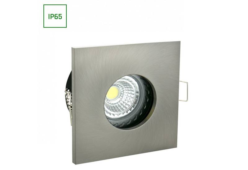 spectrum LED LED Einbaustrahler Einbaustrahler GU10 Spot Badezimmer Downlight IP65 max10W eckig silber, wasserdich, wasserfest, staubfest von spectrum LED
