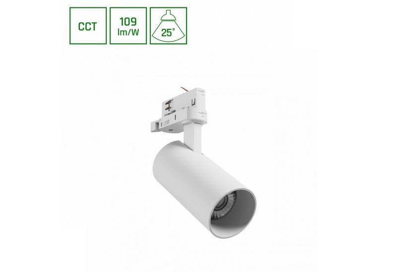 spectrum LED Schienensystem-Leuchten LED 3-Phasen Stromschienenstrahler 16W 1750 lm weiß 25° 2700-6000K CCT, 13.4 cm, Farbwechsler, CCT, Schwenkbar, verstellbar von spectrum LED