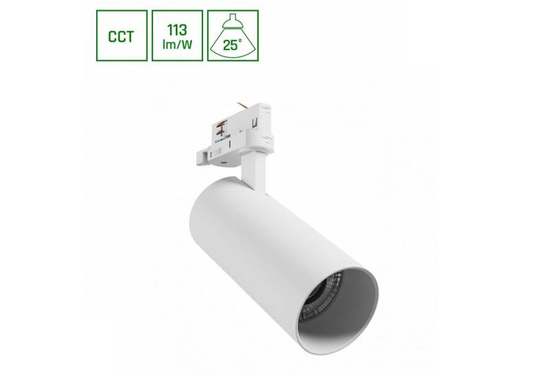 spectrum LED Schienensystem-Leuchten LED 3-Phasen Stromschienenstrahler 24W 2700lm weiß 25° 2700-6000K CCT, 17.7 cm, Farbwechsler, CCT, Schwenkbar, verstellbar von spectrum LED