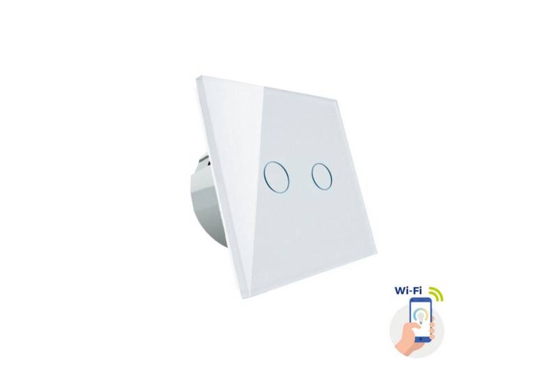 spectrum LED Smart Lichtschalter 2 Zonen Alexa Google Wandschalter Glas IP20 weiß Smarter Lichtschalter, 2 Zonen von spectrum LED