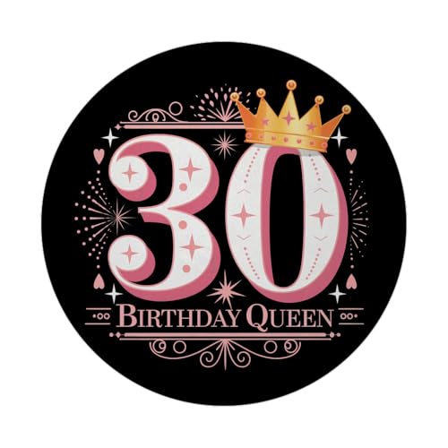 30 mit Krone Magnet mit Flaschenöffner rund mit Spruch Birthday Queen Geburtstagsmagnet 30 Jahre in Gold Pink Schwarz - Krone für die Queen 30 mit Krone Magnet mit Flaschenöffner rund mit Spruch Birthday Queen Geburtstagsmagnet 30 Jahre in Gold Pink Schwarz - Krone für die Queen von speecheese