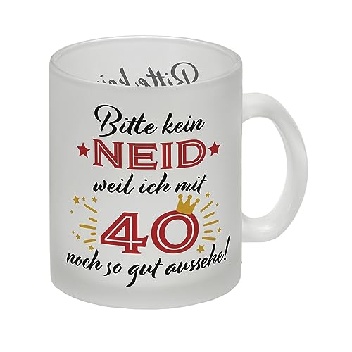 40. Geburtstag Glas Tasse mit lustigem Spruch: Neid eine Tasse als ausgefallenes Geburtstagsgeschenk zum 40 für den runden Geburtstag für Frauen und Männer Glas Tasse Der Glas von speecheese