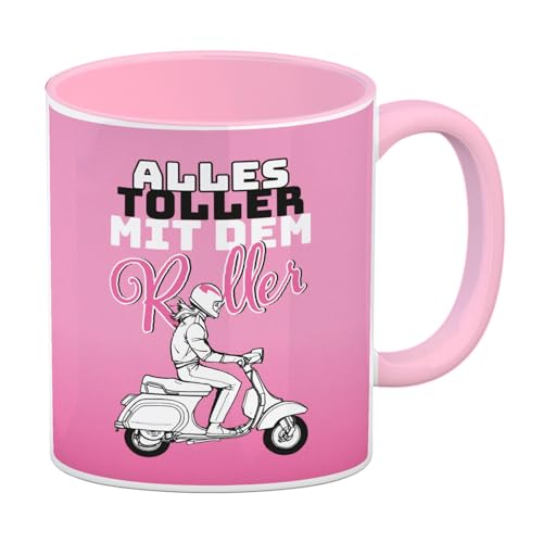 Alles toller mit dem Roller Kaffeebecher Rosa Das witzige Design des Kaffeebechers macht es zu einem einzigartigen Geschenk für Liebhaber von Rollerfahren und eignet sich Alles toller mit dem Roller Kaffeebecher Rosa Das witzige Design des Kaffeebechers macht es zu einem einzigartigen Geschenk für Liebhaber von Rollerfahren und eignet sich von speecheese