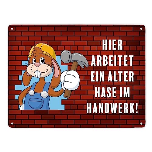 Alter Hase im Handwerk Bauarbeiter Metallschild XXL in 28x38 cm mit Spruch als Dekoration für die Werkstatt oder Garage von Opa oder Papa um zu zeigen welcher Handwerker hier das Alter Hase im Handwerk Bauarbeiter Metallschild XXL in 28x38 cm mit Spruch als Dekoration für die Werkstatt oder Garage von Opa oder Papa um zu zeigen welcher Handwerker hier das von speecheese