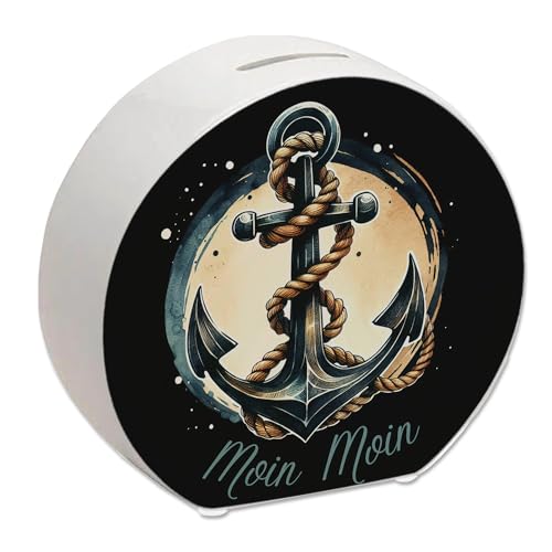 Anker mit Seil Spardose mit Spruch Moin Moin Eisenanker Umschlungenes Seil Marine Nautik Schiff Boot Dekorative Sicherung Anker mit Seil Spardose mit Spruch Moin Moin Eisenanker Umschlungenes Seil Marine Nautik Schiff Boot Dekorative Sicherung von speecheese
