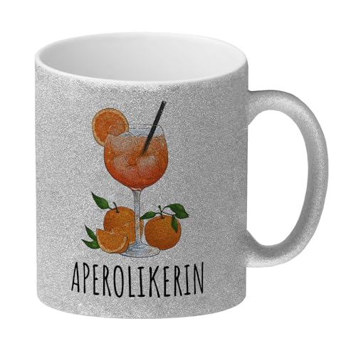 Aperolikerin Aperol Spritz Glitzer-Kaffeebecher Aperolikerin Becher Lustig für Cocktails Trinken Essen am Esstisch Alkohol Genuss Tasse Sommer von speecheese