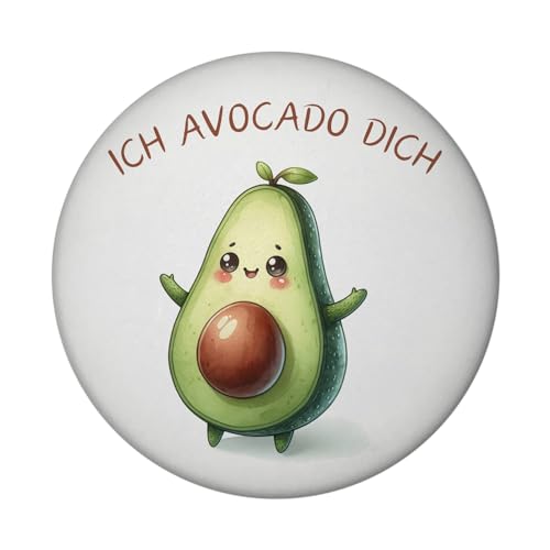 Avocado Magnet rund mit Spruch Ich Avocado Dich Niedlicher süßer Avocado-Magnet Grün gesund lecker Ideal für Frucht- Vegetarismus-Fans von speecheese