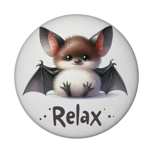 Baby Fledermaus Magnet mit Flaschenöffner rund mit Spruch Relax niedlich süß Comic-Stil Entspannung beruhigend perfekt relaxen Baby Fledermaus Magnet mit Flaschenöffner rund mit Spruch Relax niedlich süß Comic-Stil Entspannung beruhigend perfekt relaxen von speecheese
