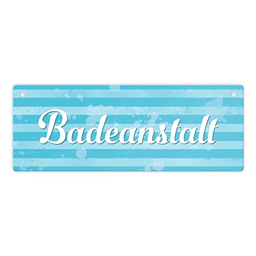 Badeanstalt Metallschild im maritimen Stil als Dekoration im Badezimmer, am Pool oder für das Schwimmbad um sommerliche Stimmung und Badespaß zu versprühen von speecheese