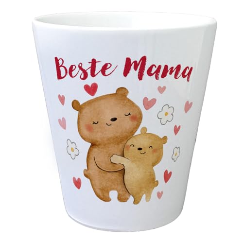 Bären Mutter und Kind Blumentopf mit Spruch Beste Mama Umarmung voller Liebe Tiermotiv Herzen Muttertagsgeschenk für Familie Bären Mutter und Kind Blumentopf mit Spruch Beste Mama Umarmung voller Liebe Tiermotiv Herzen Muttertagsgeschenk für Familie von speecheese