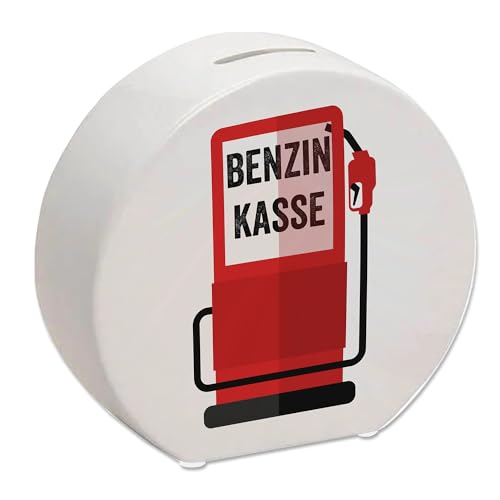 Benzinkasse Zapfsäule Spardose mit weißem Hintergrund EIN Sparschwein für Spritgeld Tankgeld Kasse Sparbüchse Sparen Auto praktisch Diesel E10 von speecheese