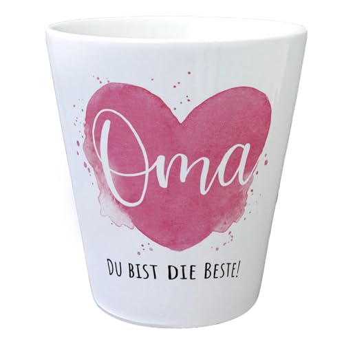Beste Oma Blumentopf mit Spruch Oma Du bist die Beste Herzvolle Idee für Großmutter Familie Liebe Glück in pinkem Design von speecheese