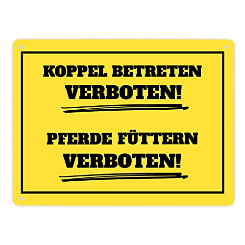 Betreten und Pferde füttern verboten Koppel-Metallschild XL in 21x28 cm in gelb und schwarz Füttern Warnschild Verboten Schild Koppel Aluminiumschild Achtung Warnung Pferde Betreten und Pferde füttern verboten Koppel-Metallschild XL in 21x28 cm in gelb und schwarz Füttern Warnschild Verboten Schild Koppel Aluminiumschild Achtung Warnung Pferde von speecheese