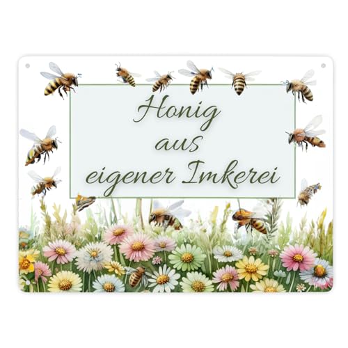 Bienenwiese Metallschild XXL in 28x38 cm mit Spruch Honig aus eigener Imkerei Perfekt für Imker mit Liebe zur Natur Blumenwiese summenden Insekten Bienenwiese Metallschild XXL in 28x38 cm mit Spruch Honig aus eigener Imkerei Perfekt für Imker mit Liebe zur Natur Blumenwiese summenden Insekten von speecheese