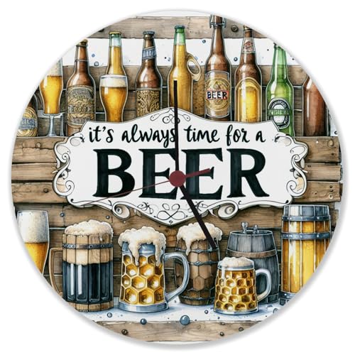 Bier Wanduhr mit Spruch It's Always time for a Beer Verschiedene Biere auf hölzernem Hintergrund Trinken Biertrinker Bier Wanduhr mit Spruch It's Always time for a Beer Verschiedene Biere auf hölzernem Hintergrund Trinken Biertrinker von speecheese