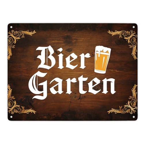 Biergarten Metallschild XXL in 28x38 cm im rustikalen Holz-Look Lustiges Schild für Fans von Biergärten und uriger Atmosphäre Biergarten Metallschild XXL in 28x38 cm im rustikalen Holz-Look Lustiges Schild für Fans von Biergärten und uriger Atmosphäre von speecheese