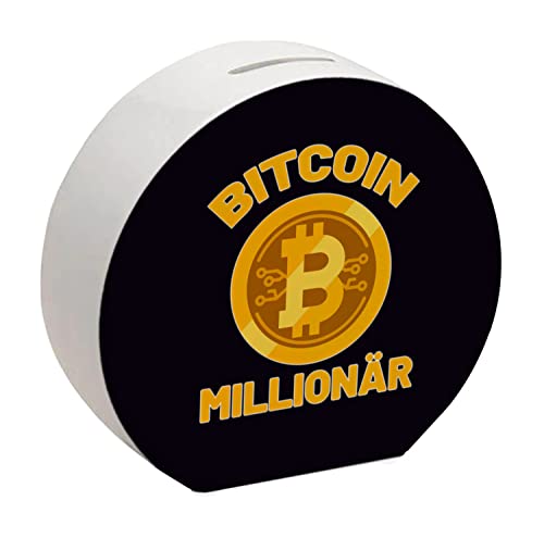 Bitcoin Millionär Spardose mit schwarzem Hintergrund und Kryptowährung EIN dekoratives Sparschwein für Trading-Experten Kryptowährung Sparbüchse Investieren sparen von speecheese