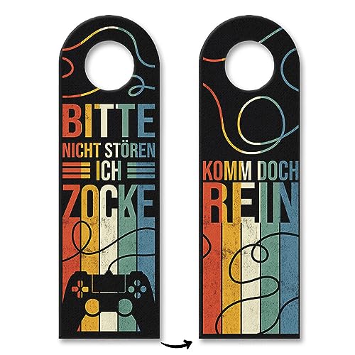 Bitte nicht stören Ich zocke oder Komm doch rein Türhänger mit Controller Motiv im Retro-Look mit Controller für echte Gamer oder deren Zockerzimmer und Nerds Arkade Computer Bitte nicht stören Ich zocke oder Komm doch rein Türhänger mit Controller Motiv im Retro-Look mit Controller für echte Gamer oder deren Zockerzimmer und Nerds Arkade Computer von speecheese