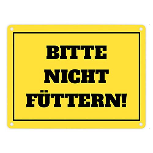 Bitte nicht füttern Koppel-Metallschild in 15x20 cm in gelb und schwarz Füttern Warnschild Verboten Schild Koppel Aluminiumschild Achtung Warnung Pferde Nutztiere Krankheit von speecheese