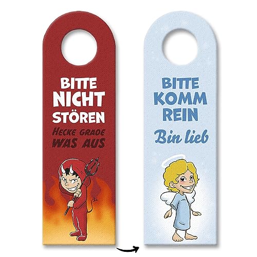 Bitte nicht stören - komm rein Türhänger 3er Set mit Teufelchen und Engelchen für deine Kinder damit sie dir zeigen können ob du gerade eintreten darfst oder besser nicht von speecheese