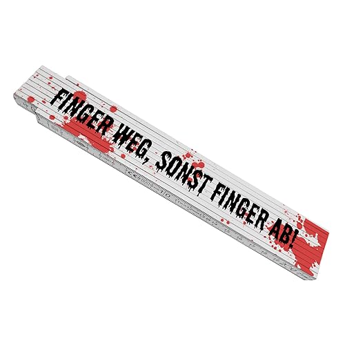 Blutspritzer Meterstab aus Holz mit Spruch Finger weg sonst Finger ab für Handwerker zum Vatertag oder Halloween reparieren Zollstock Eigentum Meßlatte Männer Blutbad lustig Blutspritzer Meterstab aus Holz mit Spruch Finger weg sonst Finger ab für Handwerker zum Vatertag oder Halloween reparieren Zollstock Eigentum Meßlatte Männer Blutbad lustig von speecheese