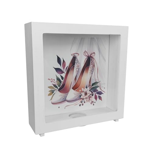 Brautschuhe Rahmen Spardose aus Holz Elegante modische weiße Brautschuhe Perfekte Rahmen Spardose aus Holz für Hochzeits-Festlichkeit Brautschuhe Rahmen Spardose aus Holz Elegante modische weiße Brautschuhe Perfekte Rahmen Spardose aus Holz für Hochzeits-Festlichkeit von speecheese