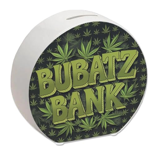 Bubatz Bank Spardose für Kiffer Lustige Sparbüchse mit Spruch für Bubatz-Fans um für Dein Gras zu sparen von speecheese