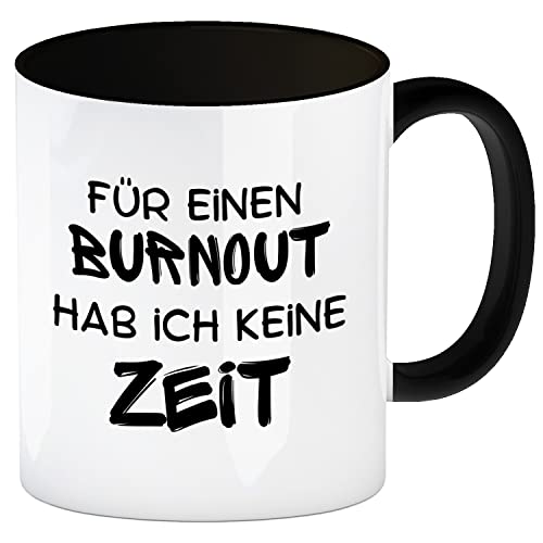 Büro Kaffeebecher in schwarz mit Spruch Für einen Burnout keine Zeit in schwarz Kaffeetasse für Vielarbeiter im Job Kollegen Arbeiten bunt Zeit Tasse Chef Workaholic Büro Kaffeebecher in schwarz mit Spruch Für einen Burnout keine Zeit in schwarz Kaffeetasse für Vielarbeiter im Job Kollegen Arbeiten bunt Zeit Tasse Chef Workaholic von speecheese