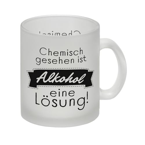 Chemisch gesehen ist Alkohol eine Lösung Glas Tasse witzige Kaffeetasse mit lustigem Spruch über Alkohol Glas Tasse Die perfekte Tasse für Diejenigen, die dem Alkohol nicht von speecheese