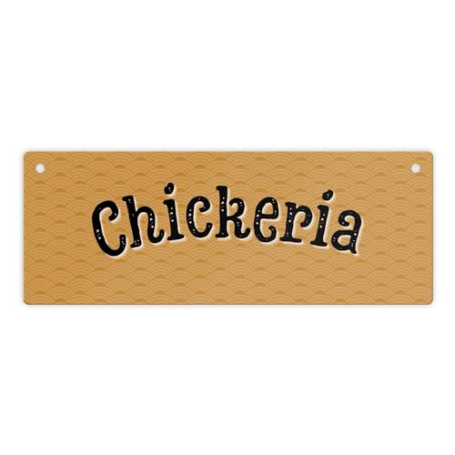 Chickeria Hühnerstall Metallschild L in 10,5x28cm ein witziges Schild für den Hühnerstall Selbstversorger Gartenliebhaber Henne Blechschild Hühnerhaltung Dekoration Schickeria von speecheese