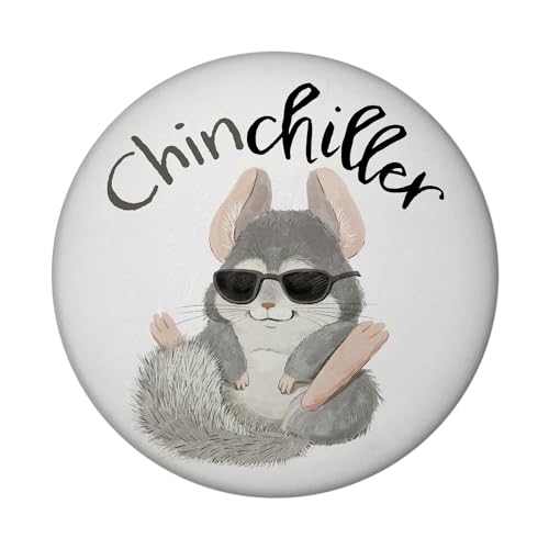 Chinchilla Magnet rund mit Flaschenöffner rund mit Spruch Chinchiller Entspannt Relaxen Chillen Coole Pause am Herd oder Weinkeller Chinchilla Magnet rund mit Flaschenöffner für von speecheese