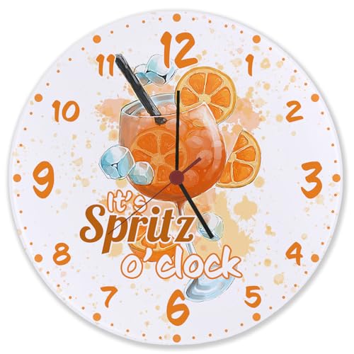 Cocktail Wanduhr aus Glas mit Spruch It's Spritz o'clock Cocktailuhr Hausbar Deko Aperol Liebhaber Geschenk Alkohol Genuss zu jeder Zeit Cocktail Wanduhr aus Glas mit Spruch It's Spritz o'clock Cocktailuhr Hausbar Deko Aperol Liebhaber Geschenk Alkohol Genuss zu jeder Zeit von speecheese