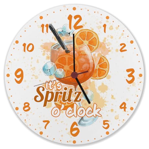 Cocktail Wanduhr mit Spruch It's Spritz o'clock Cocktailuhr Hausbar Deko Aperol Liebhaber Geschenk Alkohol Genuss zu jeder Zeit von speecheese