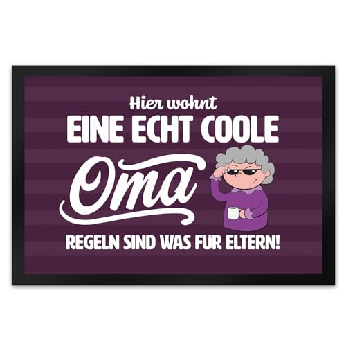 Coole Oma Fußmatte XL in 40x60 cm mit Spruch Regeln sind was für Eltern EIN lustiger Türvorleger für die Eingangstür Enkel Fußabstreifer Fußabtreter Türmatte cool Muttertag Tür von speecheese