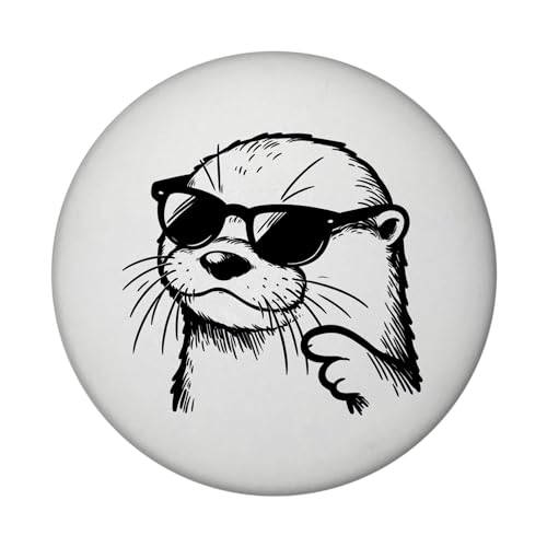Cooler Otter mit Sonnenbrille Magnet rund mit Flaschenöffner rund Lustiger Wassermarder Humor Tier Magnet rund mit Flaschenöffner Flussotter Meerotter mit Brille von speecheese
