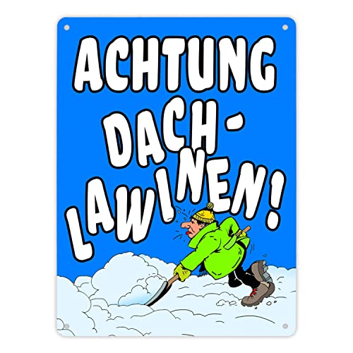 Dachlawine Metallschild XL in 21x28 cm zum Thema Schneefall im Winter in Blau-Weiß Schild Schnee Aluschild Dorf Blechschild Schneeschippen Schneesturm Dachlawine Metallschild XL in 21x28 cm zum Thema Schneefall im Winter in Blau-Weiß Schild Schnee Aluschild Dorf Blechschild Schneeschippen Schneesturm von speecheese