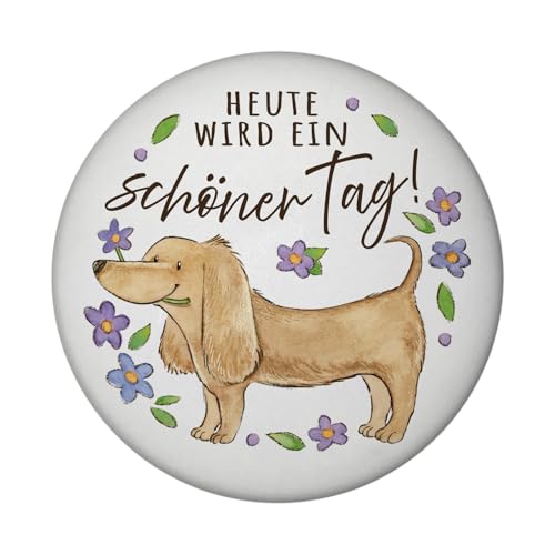 Dackel mit Blume Magnet mit Flaschenöffner rund mit Spruch Heute Wird EIN schöner Tag Sonniges Glückwunschmodell Motivation Freude Motivation für Freunde Dackel mit Blume Magnet mit Flaschenöffner rund mit Spruch Heute Wird EIN schöner Tag Sonniges Glückwunschmodell Motivation Freude Motivation für Freunde von speecheese