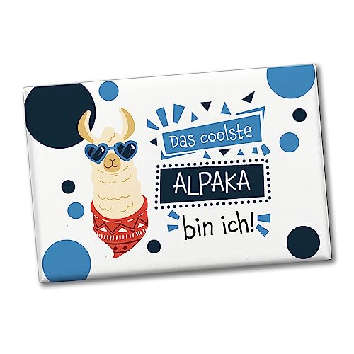 Das coolste Alpaka Bin ich Souvenir Magnet als lustige Geschenkidee für Gute Freunde, Kinder und Kollegen die manchmal gerne EIN Lama wären von speecheese