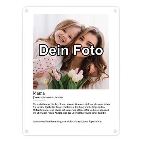 Definition Mama Lexikon Metallschild - personalisiert mit deinem Bild - zum Muttertag für Mom um Liebe zu zeigen Familie Worterklärung Mutter Wörterbuch Wunschbild Wohnzimmer Muttertag Mami von speecheese